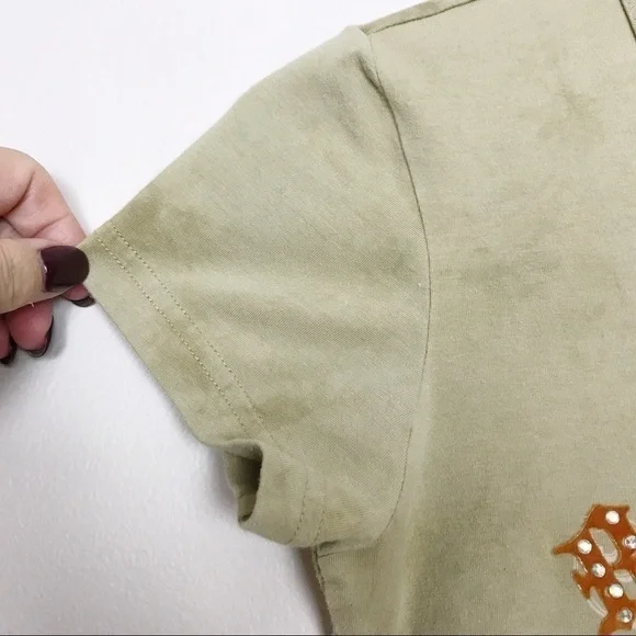 Request Jeans Camo Tee Shirt Crystals Appliqué S - Picture 6 of 8